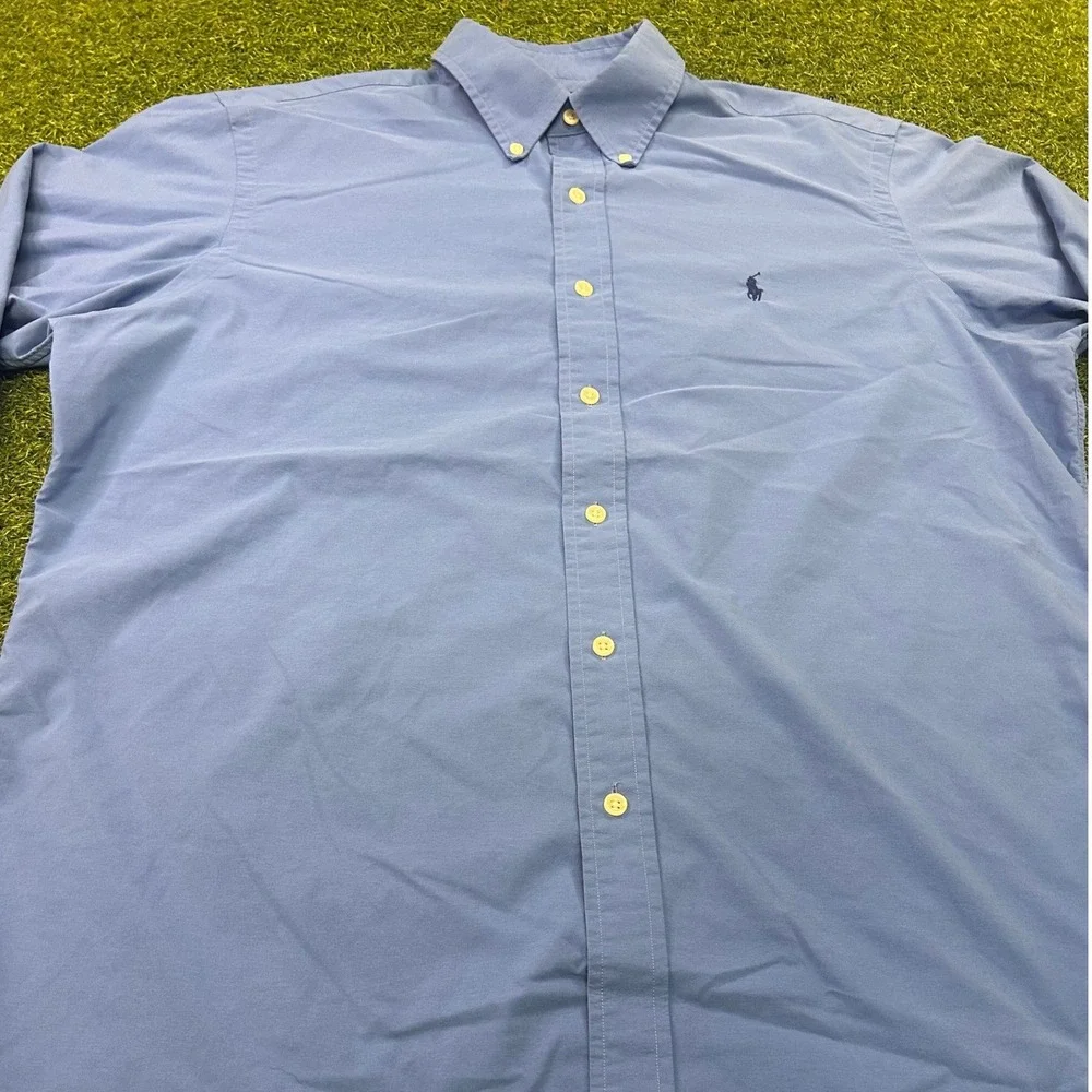 Polo Ralph Lauren Performance Shirt Mens Large Blue Long Sleeve Button Down L